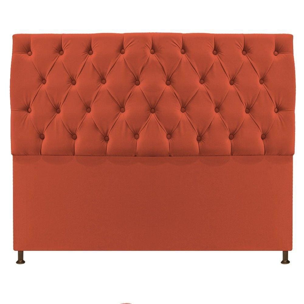 Cabeceira Sofia 195 Cm King Size Suede Terracota