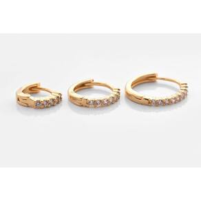 Brinco Trio De Argolinha Fino Folheado Em Ouro 18k