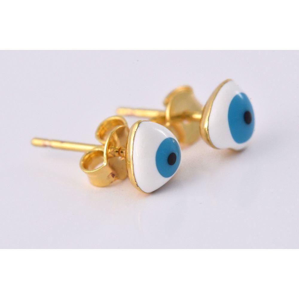 Brinco Pequeno De Olho Grego Folheado