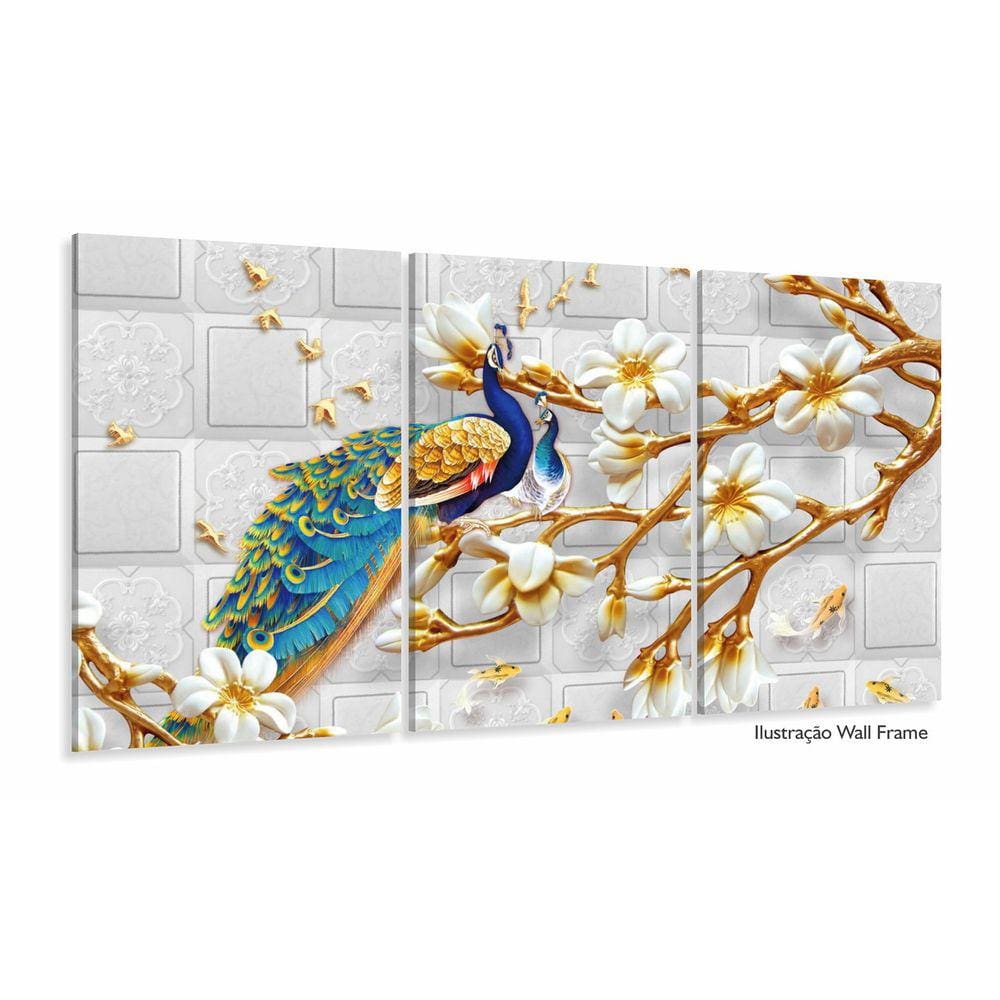 Quadro Decorativo Pavão Do Paraíso 105x65