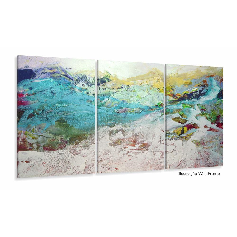 Quadro Decorativo Abstrato Tons Claros 120x60 3 pçs