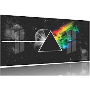 Quadro Pink Floyd Rock Dark Side Special 130x60 Moldura Preta 2x2