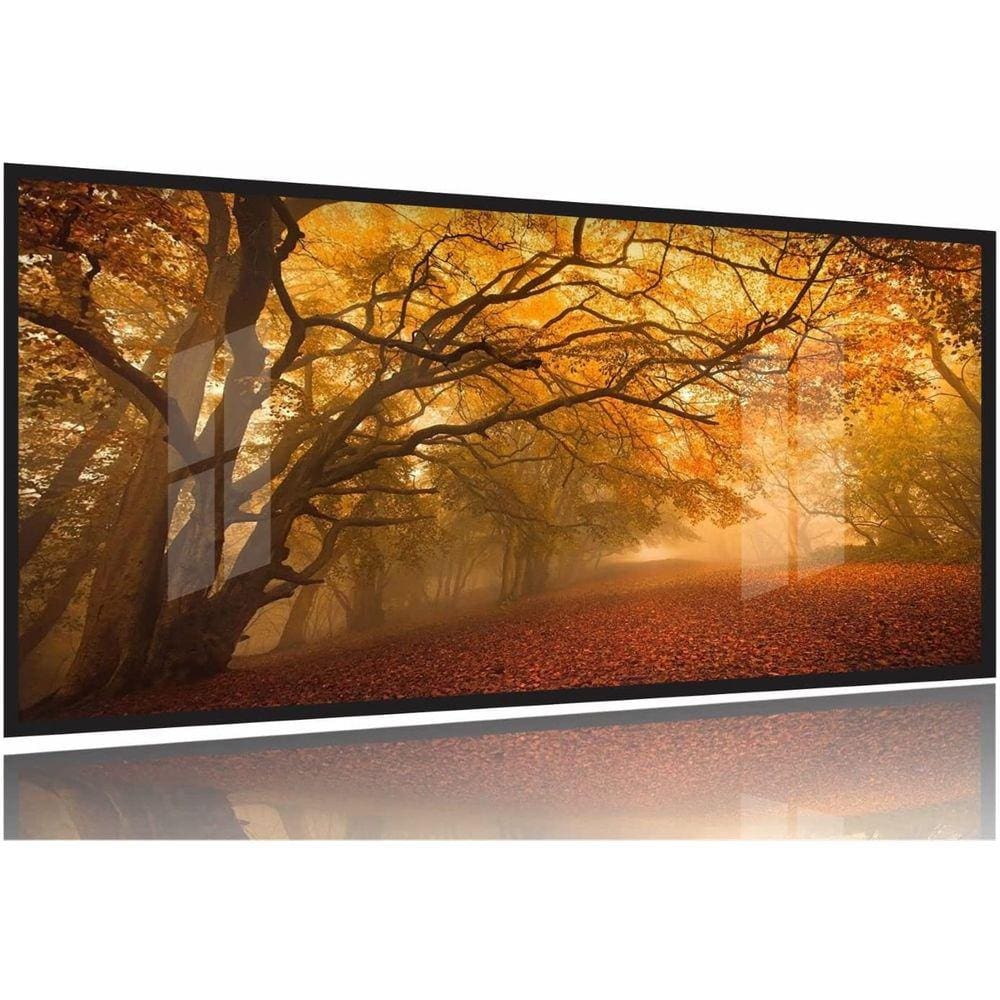 Quadros Decorativos Arvore Paisagem Sala Quarto 130x60 Moldura Preta 2x2
