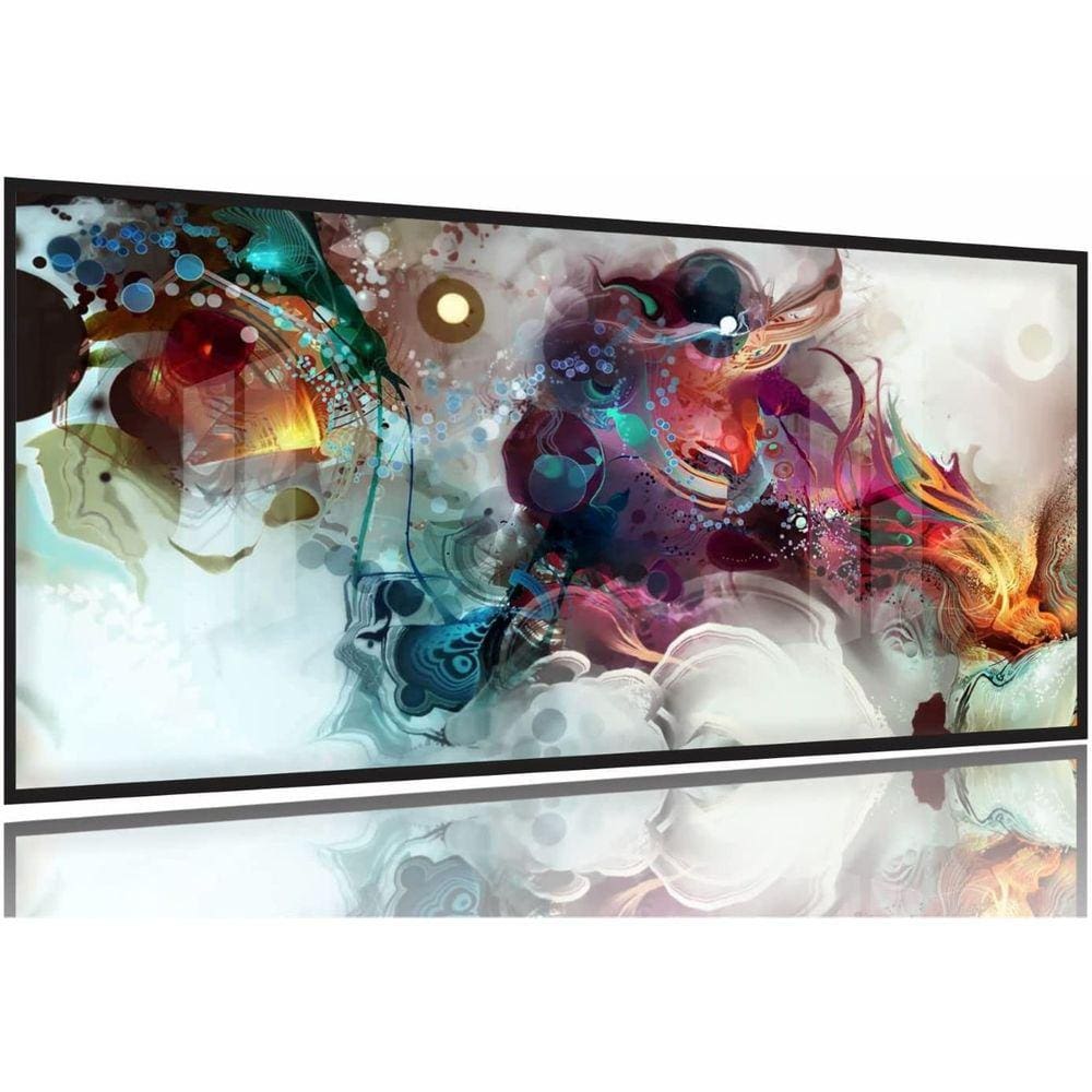 Quadro Decorativo Abstrato Color Full 130x60 Moldura Preta 2x2