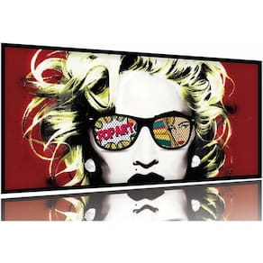 Quadro Decorativo Pop Art Madona 3 peças 130x60 Moldura Preta 2x2