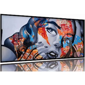 Quadro Decorativo Pop Art Mosaico 130x60 Moldura Preta 2x2