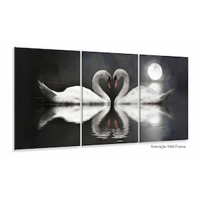 Quadro Decorativo Cisnes Apaixonados 120x60 Sala Quarto