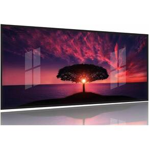 Quadro Decorativo Arvore Por do Sol 130x60 Moldura Preta 2x2