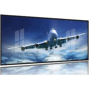 Quadro Decorativo Avião Aviação Céu 130x60 Moldura Preta 2x2