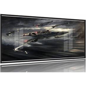 Quadro Decorativo Star Wars H 3 peças 130x60 Moldura Preta 2x2