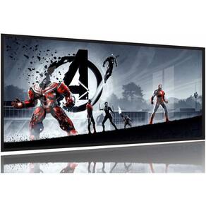 Quadro Decorativo Vingadores 130x60 Moldura Preta 2x2