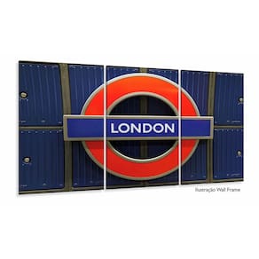 Quadros Decorativos London Frase City Quarto Sala 120x60 3 p