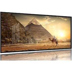 Quadro Decorativo Egito Piramide Areia 130x60 Moldura Preta 2x2
