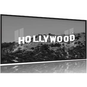 Quadro Hollywood Em Preto E Branco Decorativo 130x60 Moldura Preta 2x2