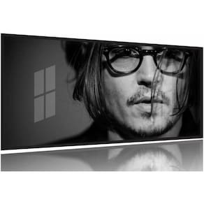 Quadro Johnny Depp Decorativo Preto E Branco130x60 Moldura Preta 2x2