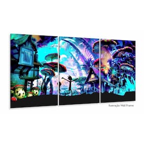 Quadro Decorativo O Mundo De Rick E Morty Em Tecido 120x60