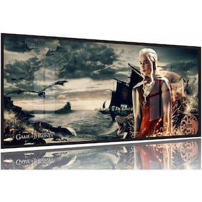 Quadro Decorativo Game of Thrones 130x60 Moldura Preta 2x2