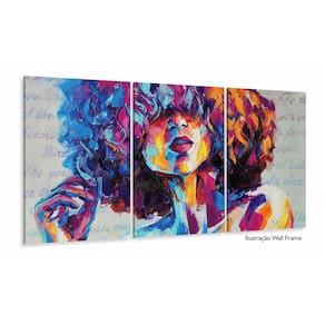 Quadro Decorativo Mulher Color Art 120x60 3 peças