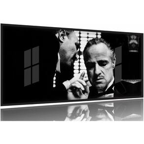 Quadro Poderoso Chefão Decorativo Preto E Branco 130x60 Moldura Preta 2x2