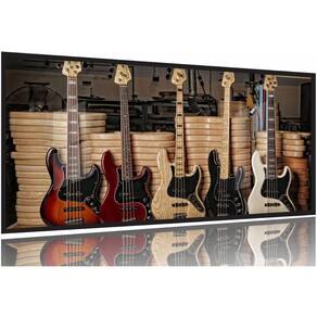 Quadros Decorativo Guitarras Fender 130x60 Moldura Preta 2x2