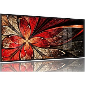 Quadro Decorativo 130x60 Sala Quarto Flor Vermelha Design 1