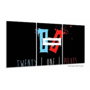 Quadro decorativo Twenty One Pilots - Tela em Tecido 3 peças