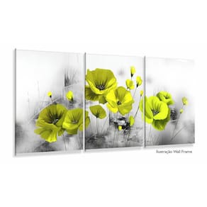 Quadro Decorativo Flores Amarelas 120x60 3 peças