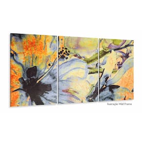 Quadro Decorativo Flor Abstrato 3 pçs 120x60 sala quarto