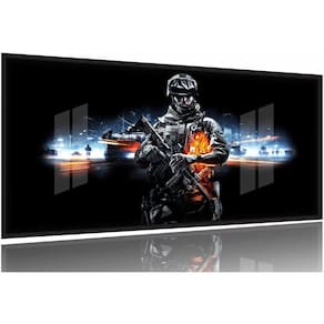 Quadro Decorativos Battlefield 130x60 Moldura Preta 2x2