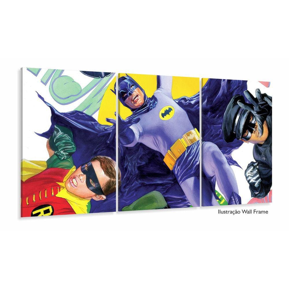 Quadro decorativo Batman e Robin Retro com Tela em Tecido