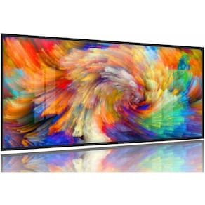 Quadro Decorativo Abstrato Tornado 130x60 Moldura Preta 2x2
