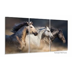 Quadros Decorativos Cavalos Country Sala 120x60 3 peças