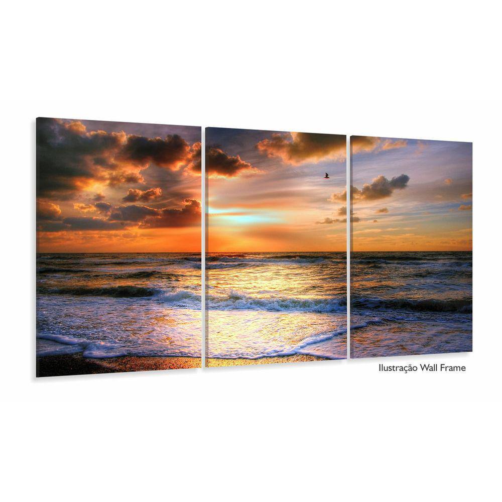 Quadro Decorativo Paisagem Mar Praia Pôr do Sol Arte