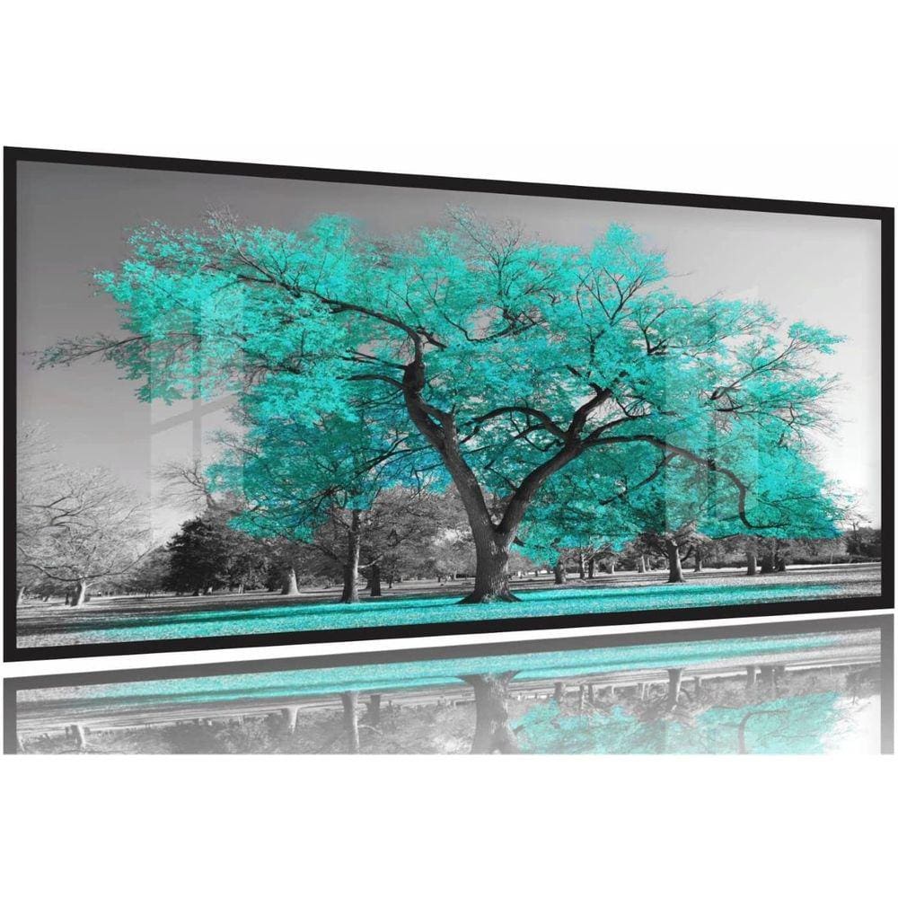 Quadros Decorativos Arvore Vida Tiffany Sala Quarto 130x60 Moldura Preta 2x2