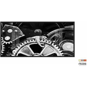 Quadro Decorativo Charlie Chaplin 130x60 Moldura Preta 2x2