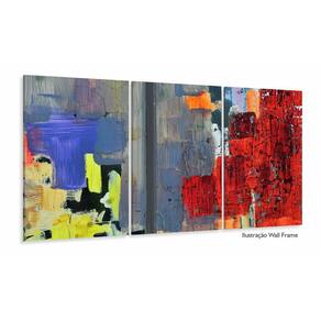 Quadro Decorativo Abstrato testura 120x60 3 peças