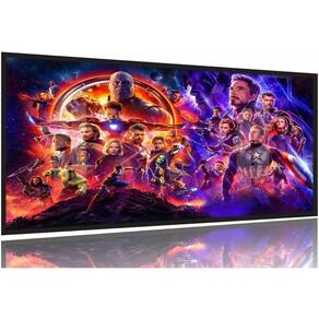 Quadro Decorativo Vingadores Ultimato 130x60 Moldura Preta 2x2