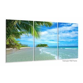 Quadros Decorativos Praia Ilha 120x60 3 peças em Tecido