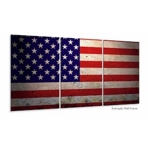 Quadro Bandeira dos Estados Unidos Vintage Mosaico 3 peças 1