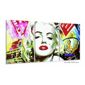 Quadro Decorativo Marilyn Monroe Moderno 120x60 3 peças