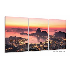 Quadro Decorativo Rio de Janeiro Entardecer 120x60 3 pçs
