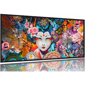 Quadro Decorativo Japonesa Art Japão 130x60 Moldura Preta 2x2
