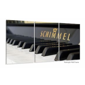 Quadro Piano Música decorativo com Tela em Tecido 120x60