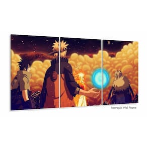 Quadro Naruto Shippuden Rasengan Mosaco 3 Peças Para Quarto