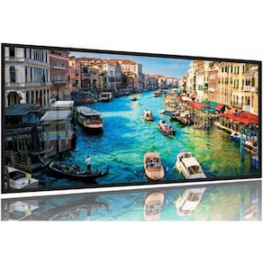 Quadro Decorativo Cidade Veneza Na Itália - 130x60 Moldura Preta 2x2