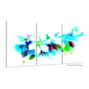 Quadros Decorativos Flor Colorido Abstrato Sala 120x60 3 peç