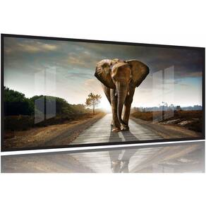 Quadro Decorativo Elefante No Caminho130x60 Moldura Preta 2x2