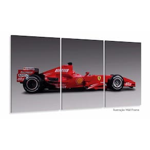 Quadro Decorativo Fórmula 1 Ferrari 120x60 em tecido 3 peça
