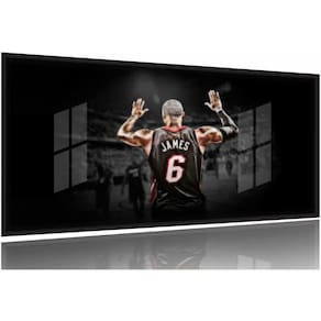Quadro Lebron James Basquete 130x60 Moldura Preta 2x2