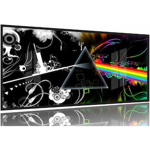 Quadro Decorativo Musica Pink Floyd Banda 130x60 Moldura Preta 2x2
